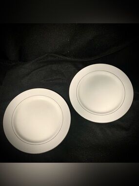 Gibson Everyday Silver Rim Dinner Plate – Vintage White China 10.5” Plate (1)